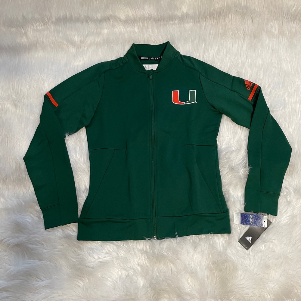Adidas University of Miami Authentic Team Warm Up Set (Top & Bottom)
